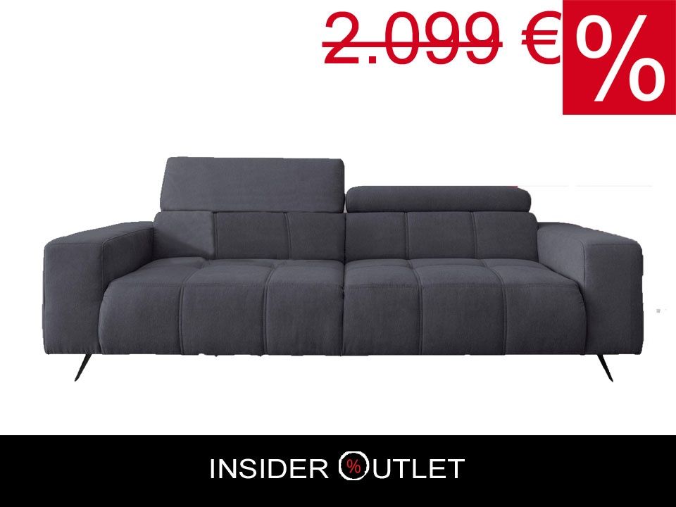 Sofa 3-Sitzer 238 cm Grau Luxus-Microfaser Couch in Köln