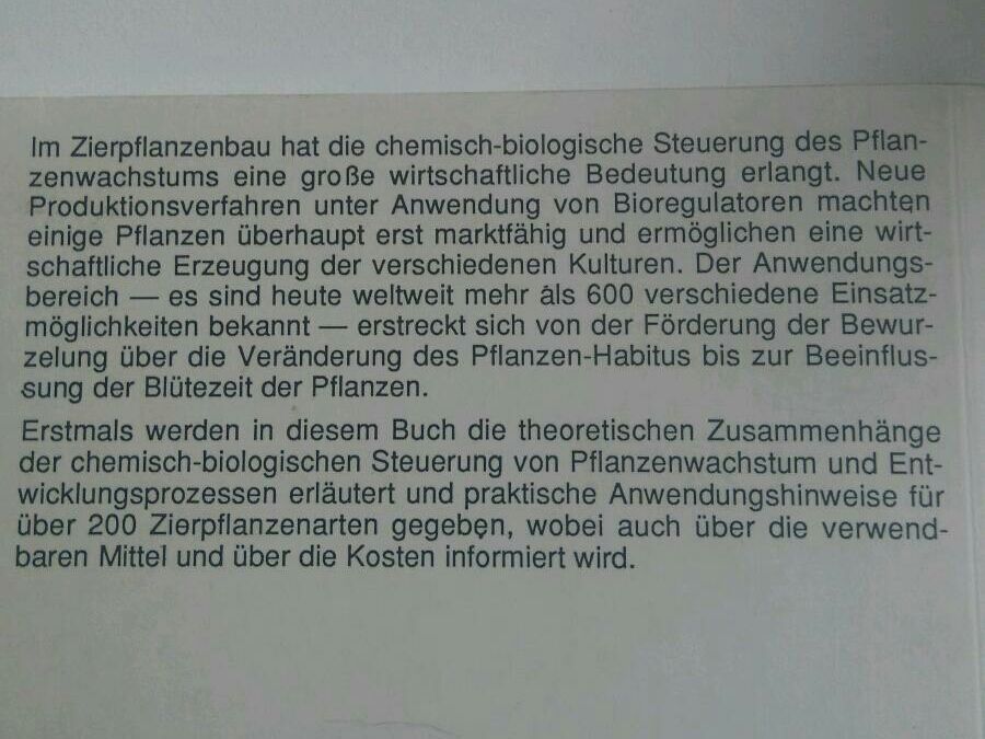 Bioregulatoren im Zierpflanzenbau buch ratgeber in Freiberg