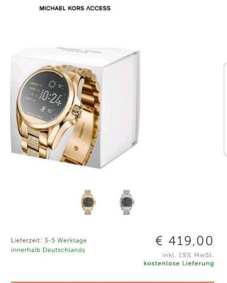 Smart uhr deals michael kors