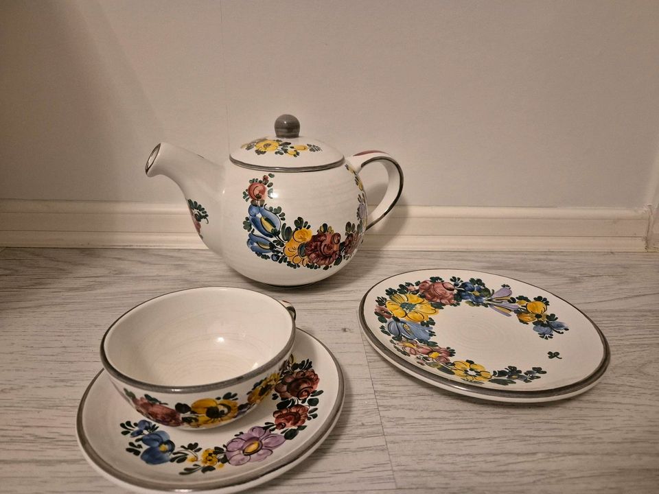 Gmundner Keramik Tee / Kafffeeset 6Personen handbemalt in Berlin