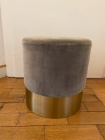 Westwing Hocker Samt Pouf grau gold Nordrhein-Westfalen - Lindlar Vorschau