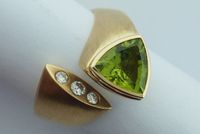 Ring massiv Gold 585 Brillant Peridot, Brillantring, Peridotring Rheinland-Pfalz - Friedelsheim Vorschau