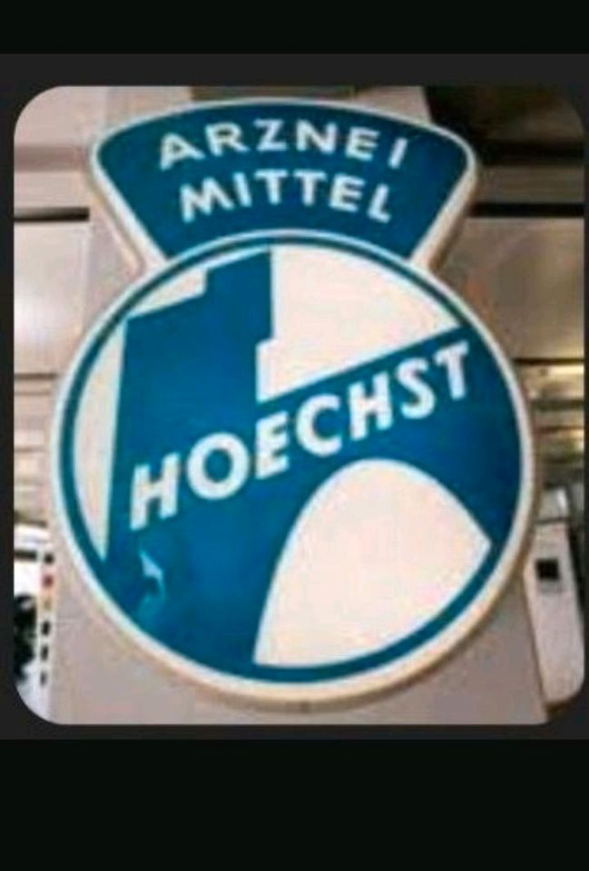 Suche Hoechst AG Arznei Reklame Schild Emaille in Flörsheim am Main