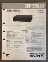 SONY CD-Player Servicemanual, CDP-228ESD, Original Bayern - Garmisch-Partenkirchen Vorschau