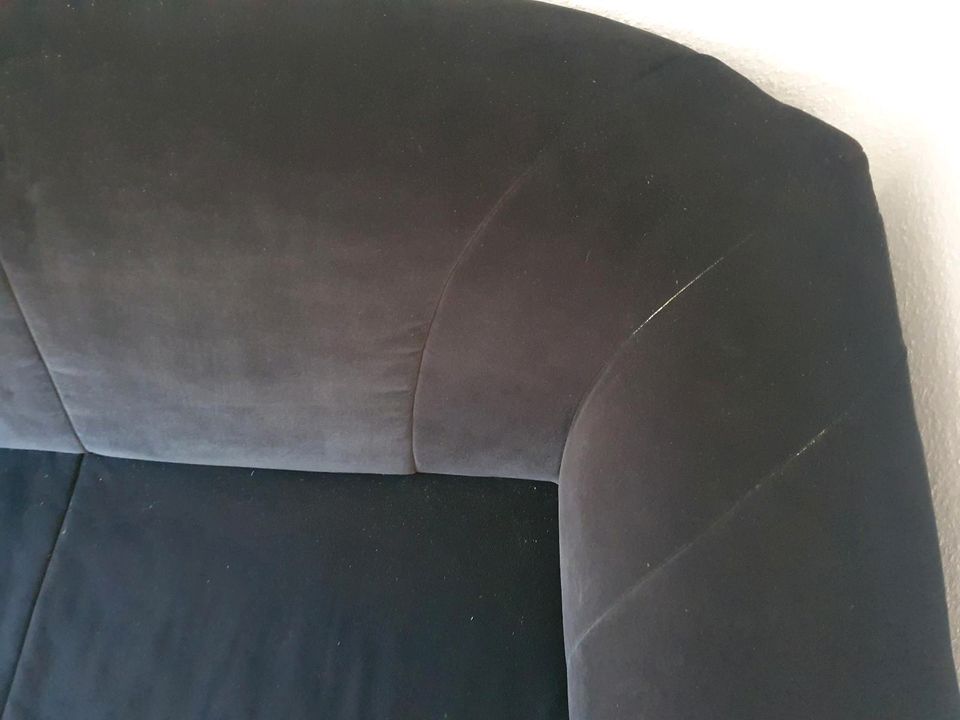 Sofa 2-Sitzer Velours schwarz 2er Couch in Berlin