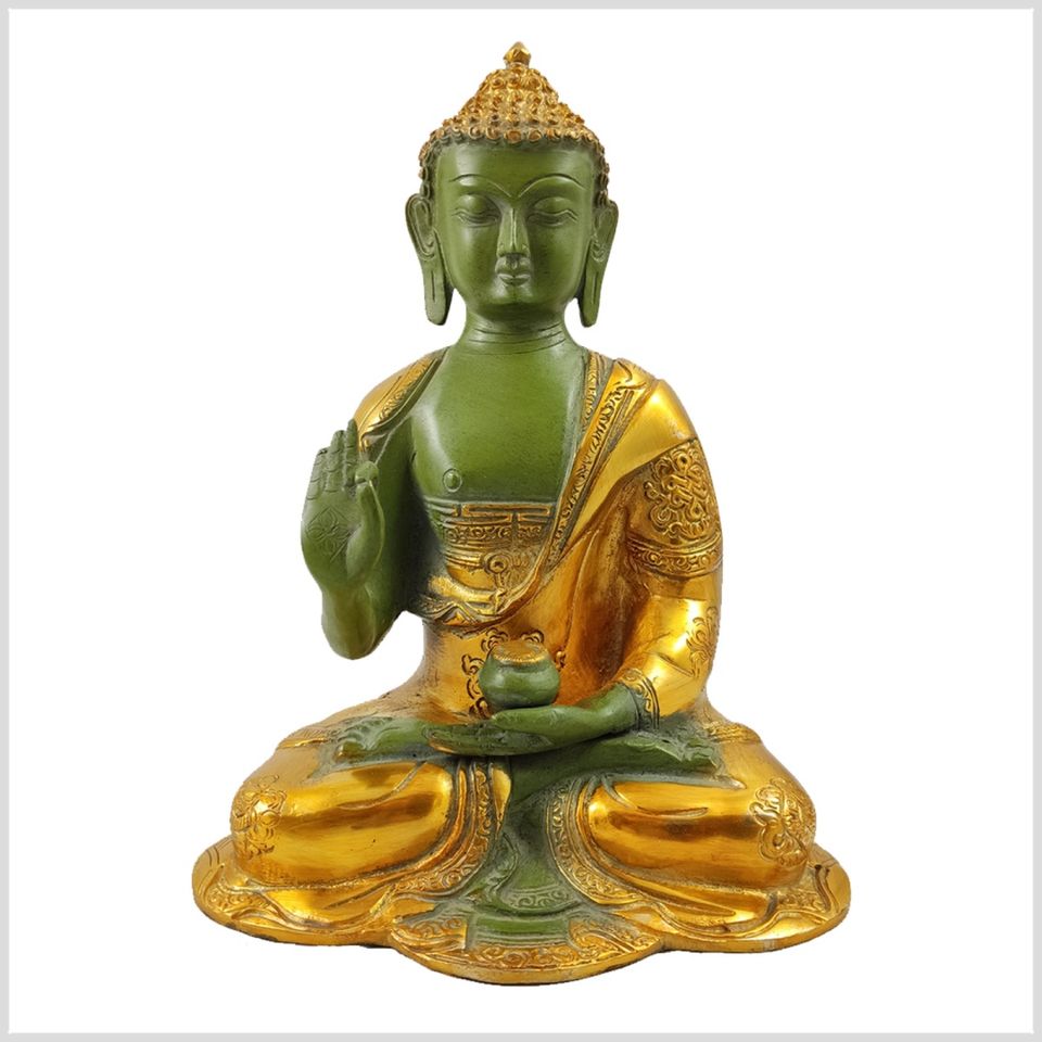 Lehrender Buddha Messing 25cm 3kg mintgrün Ashtamangala Vitarka in München