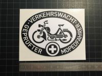 Vintage Aufkleber Verkehrswacht - Geprüfter Mopedfahrer / schwarz Bayern - Kutzenhausen Vorschau