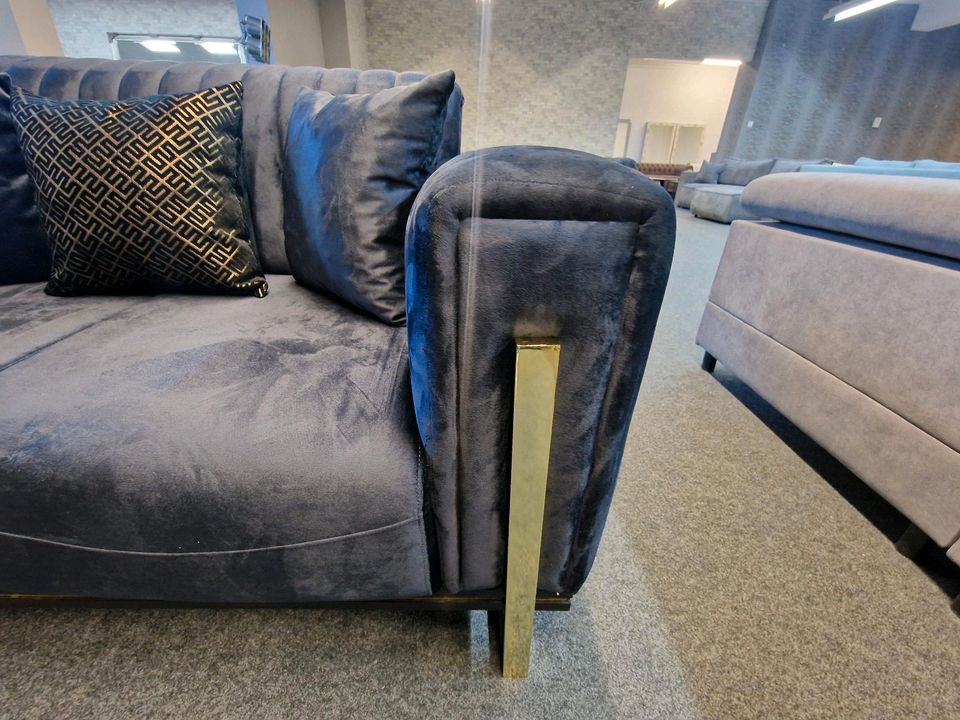 ⭐Sofa 3-2-1 Kombination Couch Garnitur Samt mit Schlaffunktion ⭐Möbel Wurm wohnen WIR LIEFERN DEUTSCHLANDWEIT in Osnabrück