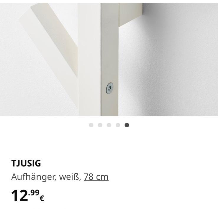 Ikea Tjusig Aufhänger 78 cm Kleiderständer Wand weiß neu in Zuchau