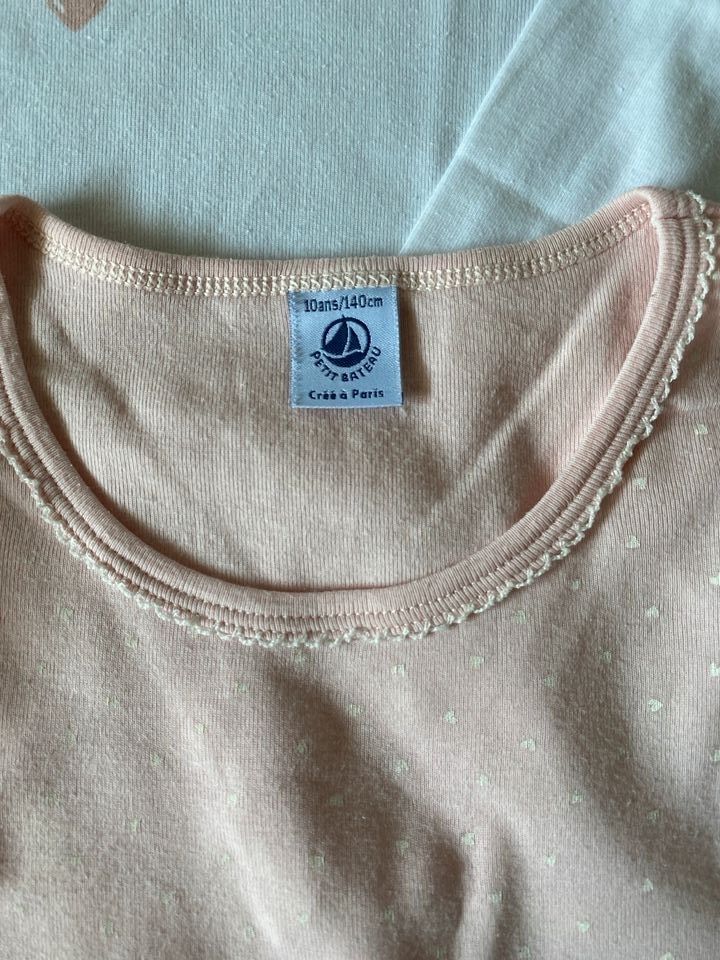 Petit Bateau❤️langarm Shirt Unterhemd rosa/weiß 10ans in Straubing