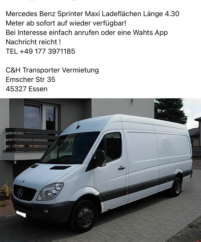 Transporter Vermietung /  Mieten vermieten C&H ✅✅✅ in Mülheim (Ruhr)