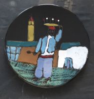 Keto-Stil-Keramik, handglasierter Wandteller 1950er Jahre Schleswig-Holstein - Lübeck Vorschau