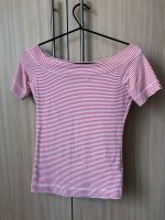 H&M Offshoulder Tshirt orange/ rot weiß XS/S Düsseldorf - Pempelfort Vorschau