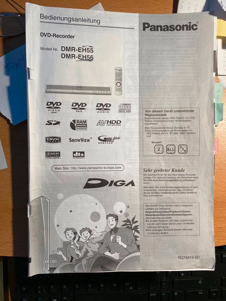 Panasonic DVD Festplattenrecorder DMR-EH 56 in Wilnsdorf