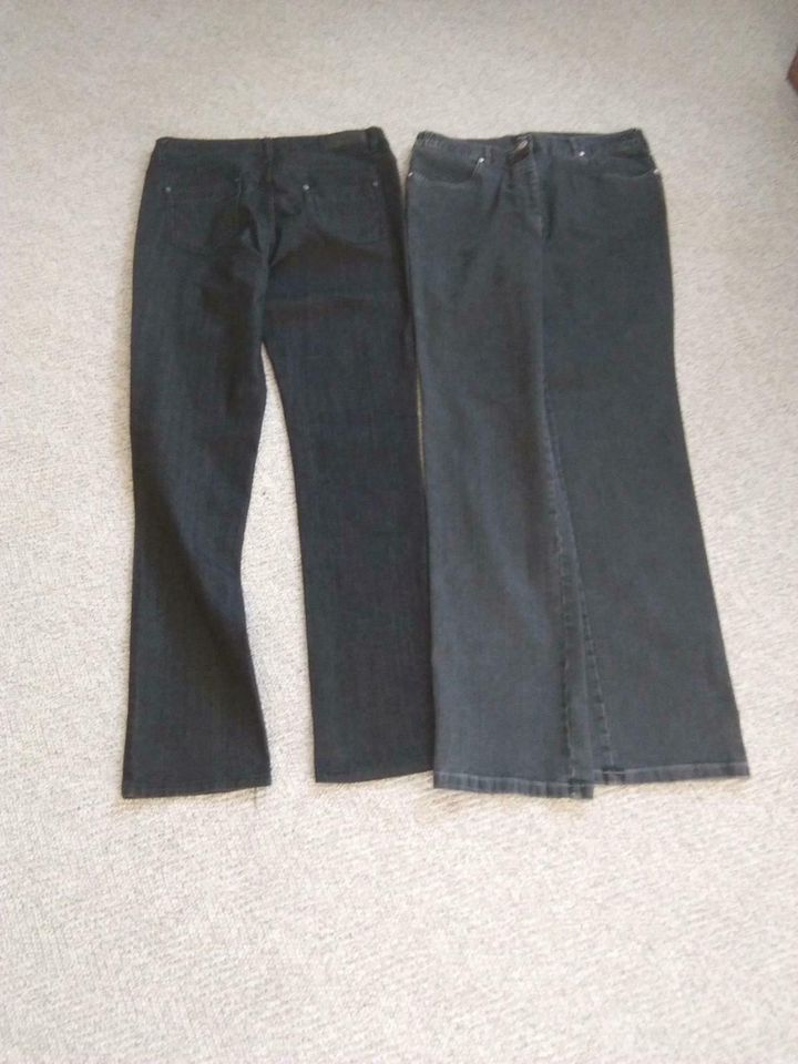 2 Damen Jeans, Gr. 32/34,, schwarz, anthrazitfarben. in Pansdorf