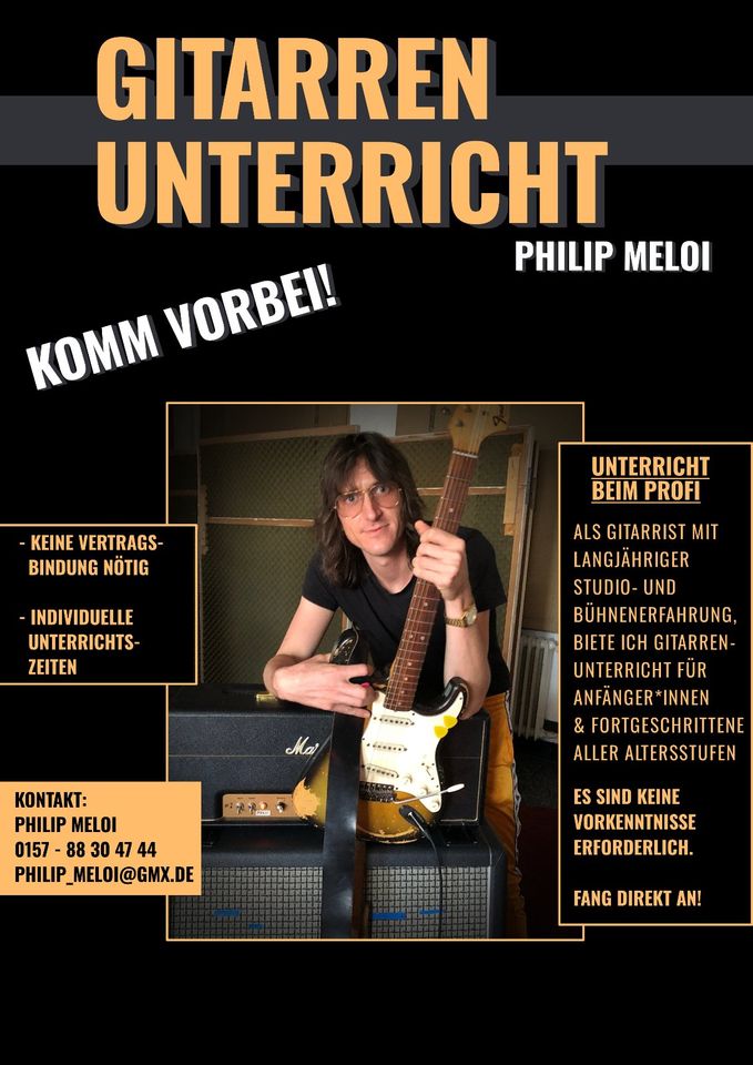 Gitarrenunterricht ** Philip Meloi ** Rock / Pop / Blues ** in Darmstadt