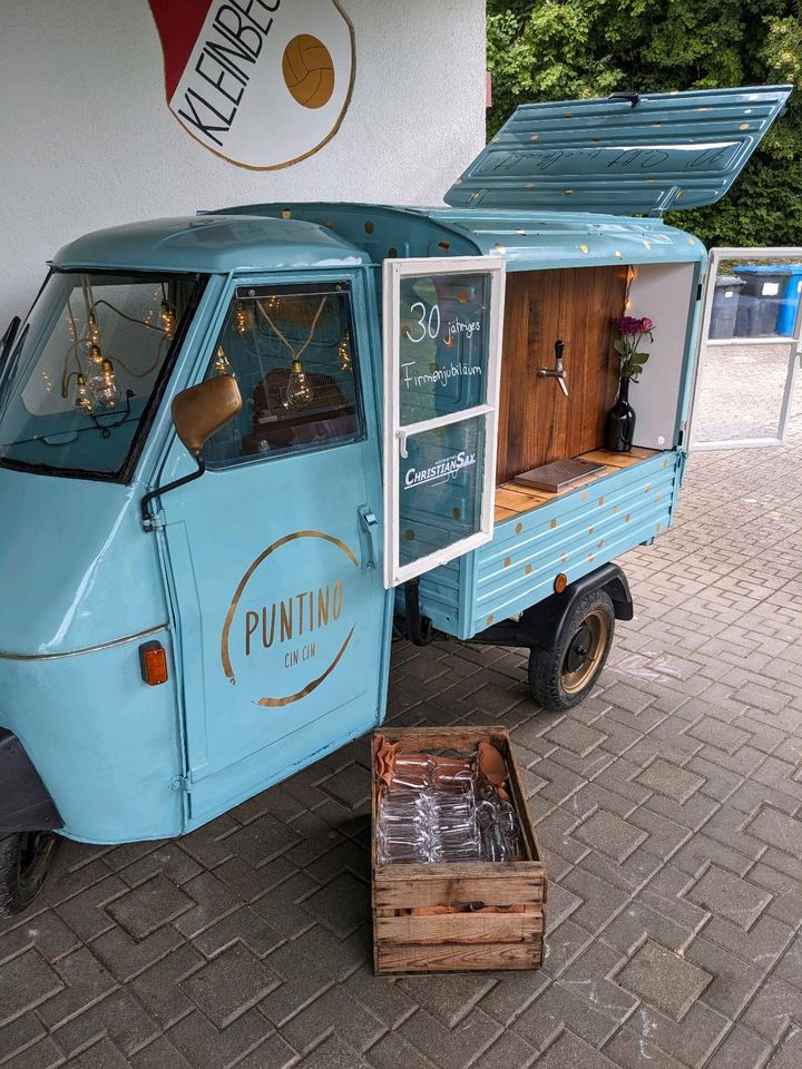 Piaggio Ape - Sektempfang mit "Puntino" für deine Hochzeit in Günzburg