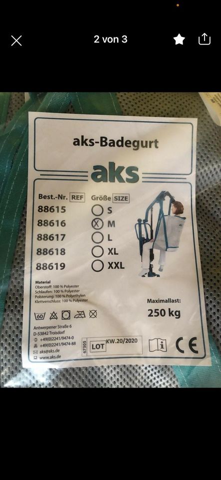 AKS Badegurt mit Kopfstütze, Gr. M *Neu* in Erfurt