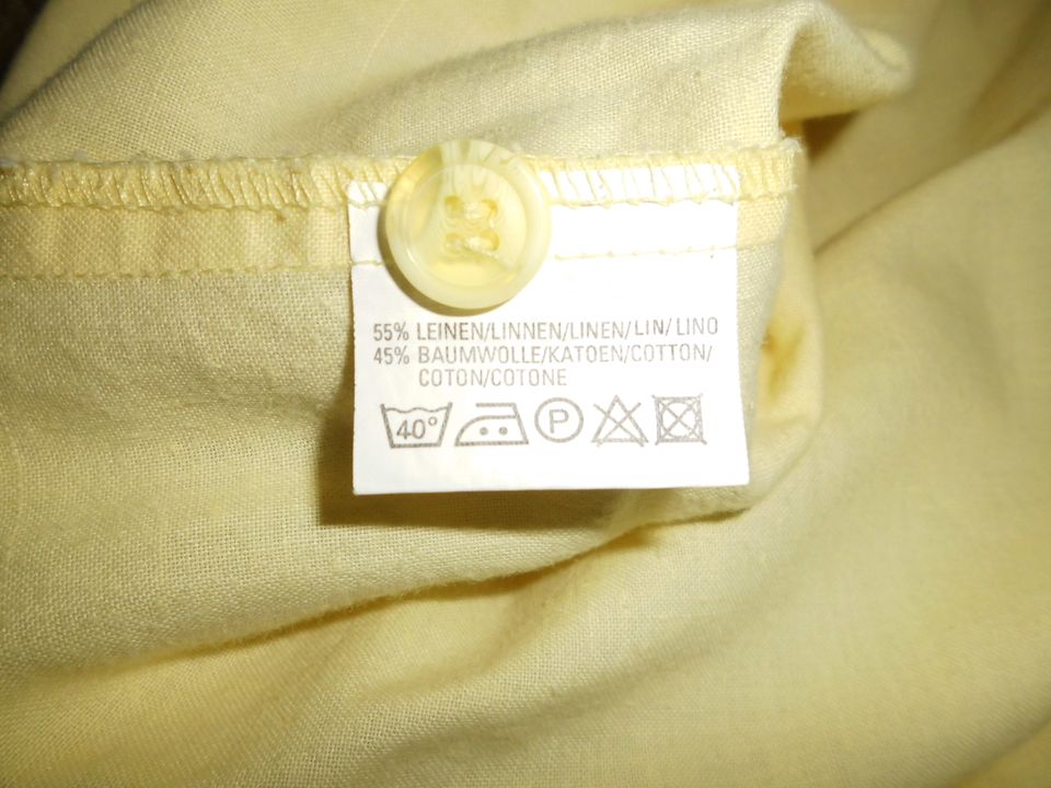 Bluse Leinen ärmellos Gr. 46 v. Elements Baumwolle gelb Shirt Top in Thedinghausen