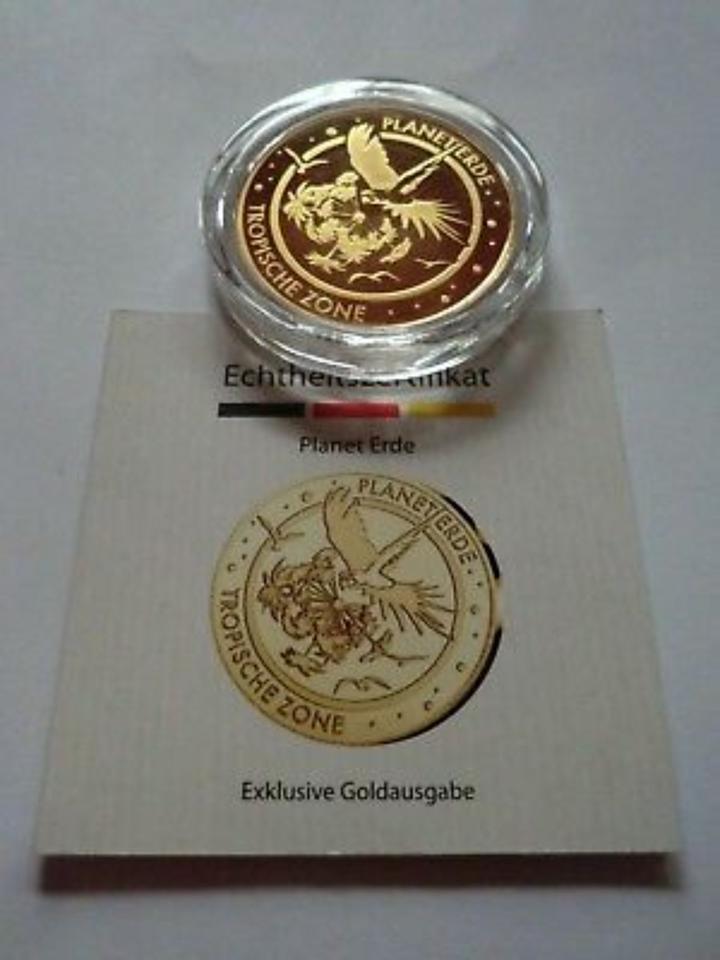 Goldmünze -Planet Erde/Tropische Zone 1/10 oz Gold + Zertifikat in Bad Rappenau