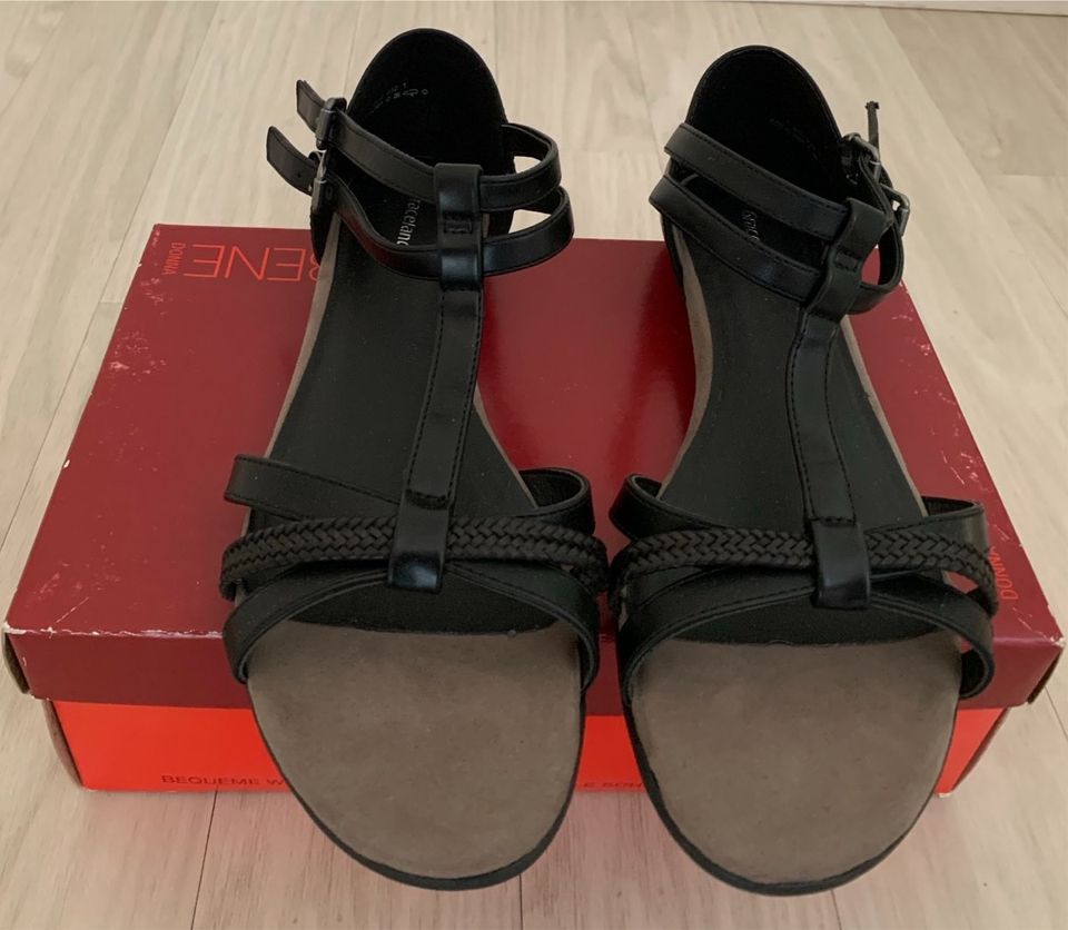 Graceland Sandalen Größe 42 Damen Damenschuh Schuh schwarz flach in Neckarsulm