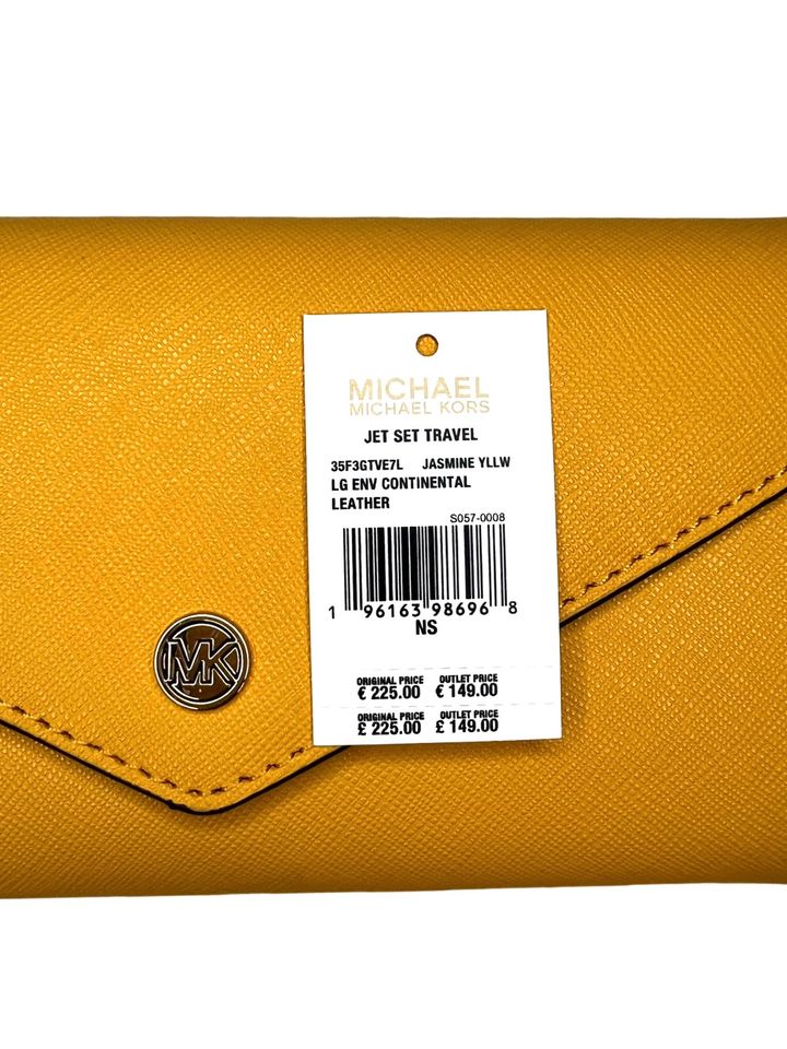 Michael Kors MK Geldbörse Portmonee Jet Set Travel Gelb Leder NEU in Reiskirchen