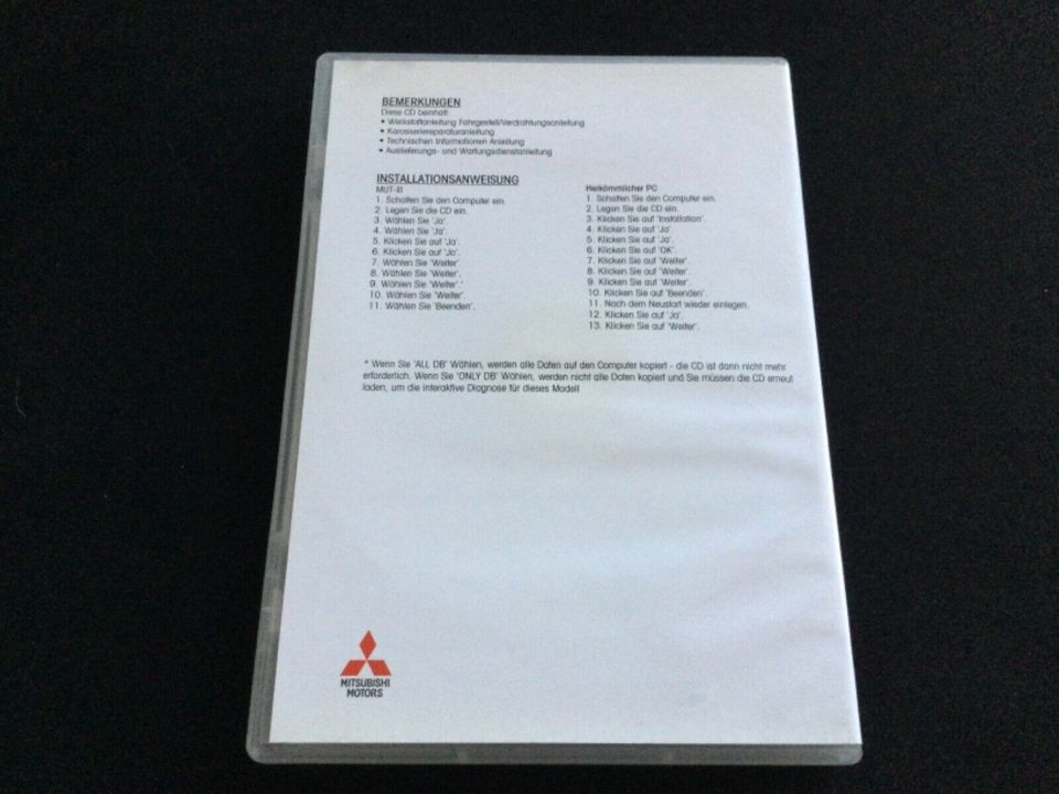 Mitsubishi Lancer Sportback Reparatur Handbuch CD 2010 in Kiel