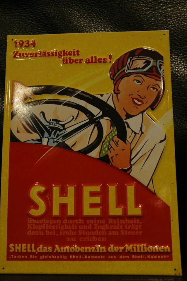 Shell Blech Werbeschild 1934 limitierte Edition Weihnachten 1994 in Pliening