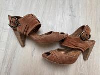Sandalen Wildleder Damen 36 Absatz Sommerschuh braun cognac GORD Baden-Württemberg - Aichtal Vorschau