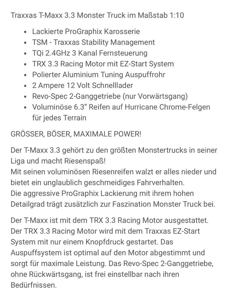 RC Monster Truck TMax von Traxxas in Freudenberg