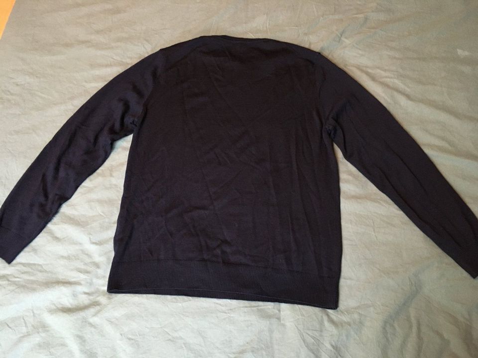 Joop StrickPullover M 100% MerinoWolle Rundhals Dunkelblau in Reinsdorf