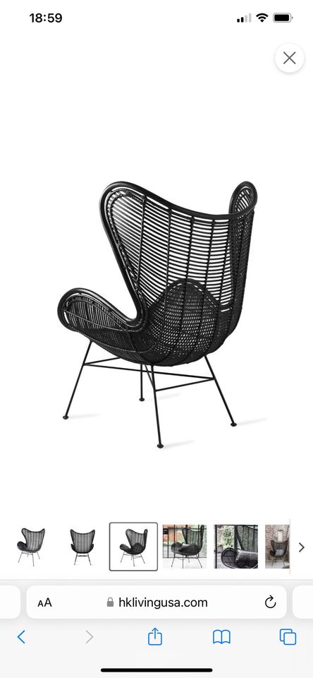 Original HK living Egg chair Rattan schwarz in Berlin