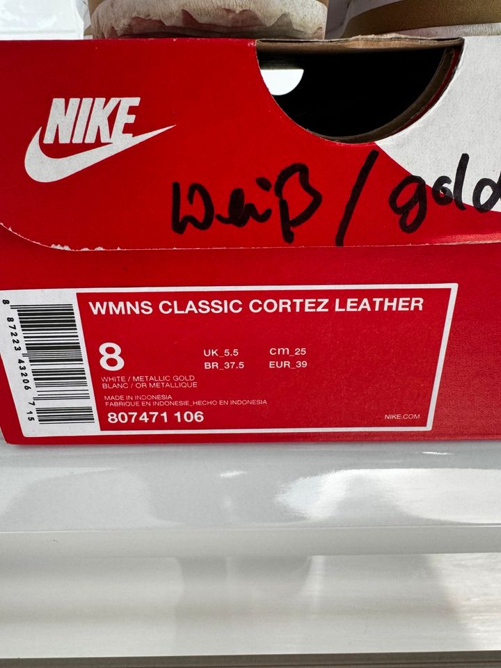Nike Classic Cortenz Leder Weiß/Gold Größe 39 in Rüsselsheim