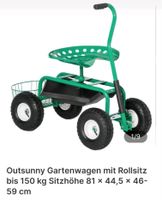 Outsunny Gartenwagen mit Rollsitz bis 150 kg mit Korb Rheinland-Pfalz - Selzen Vorschau