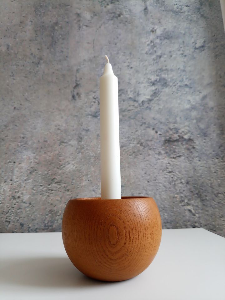 Kerzenhalter Teak danish vintage Holz Kugel Candle midcentury in Berlin