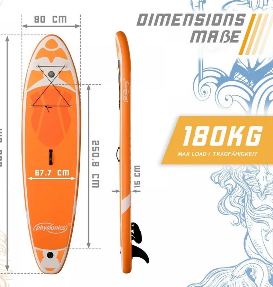 366m Stand Up Paddle Board Aufblasbares SUP Board mi Paddel Pumpe in Hainburg