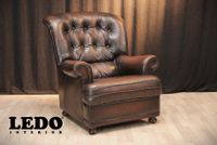 Chesterfield Style Sessel / Ohrensessel, Kalbsleder, braun Nordrhein-Westfalen - Heinsberg Vorschau