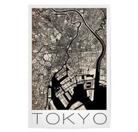Retro Vintage Map - Stadtplan Tokyo Alu Dibond 90x60 artboxOne Düsseldorf - Pempelfort Vorschau