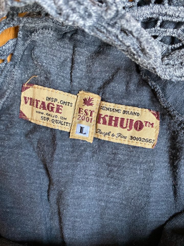 Khujo ♥️ Vintage L (40) grau blau Longsleeve Shirt Spitze in Warendorf