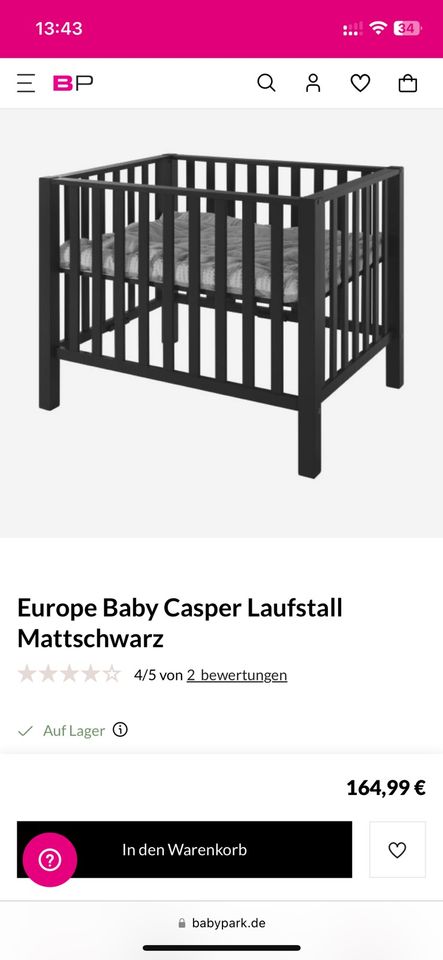 Casper Laufstall Laufgitter Anthrazit Kidsmill Europe Baby in Amelsbüren
