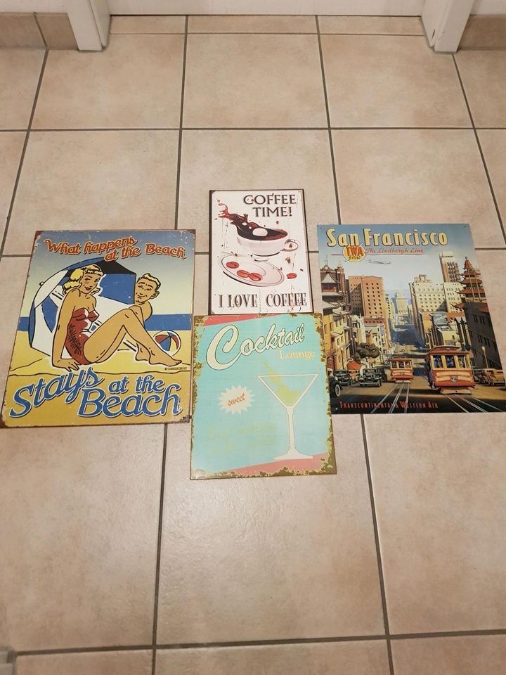 ⭐ Blechschild USA Coffee Florida San Francisco Beach 30x40 Retro in Moers