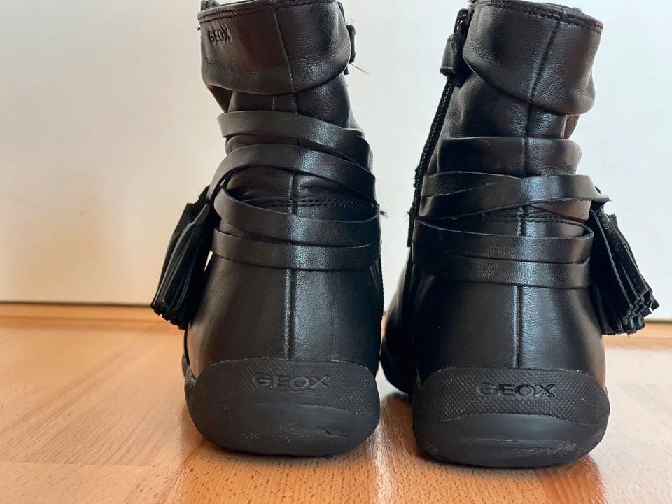 ❤️ Geox Respira Boots Stiefeletten Leder schwarz 37 Mädchen in Homberg (Efze)