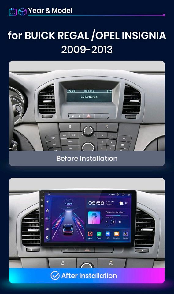 Android Autoradio für Opel Insignia 2007 - 2013 in Burghausen