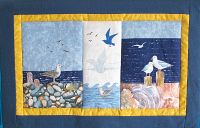 Patchwork Quilt *Wandbehang * maritim Meer Möwen * ca. 85 x 57cm Niedersachsen - Hage Vorschau