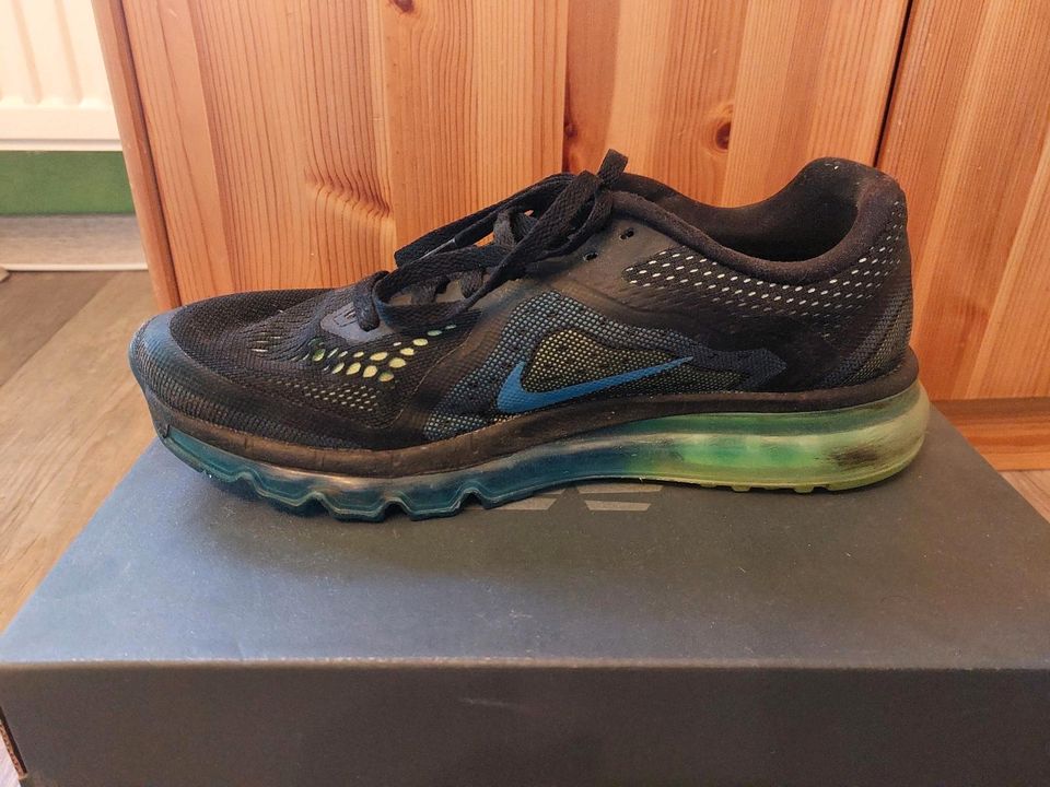 Nike Air Max 2014 Sneaker Turnschuhe  Schwarz Grün Blau Größe 43 in Mötzingen