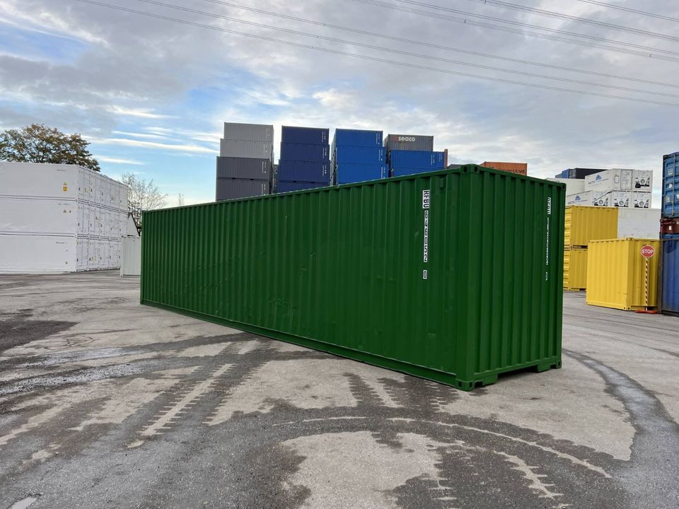 ✅ RAL 6002 40 Fuß HC Lagercontainer Seecontainer Materialcontainer in lackiert in Blattgrün in Hamburg