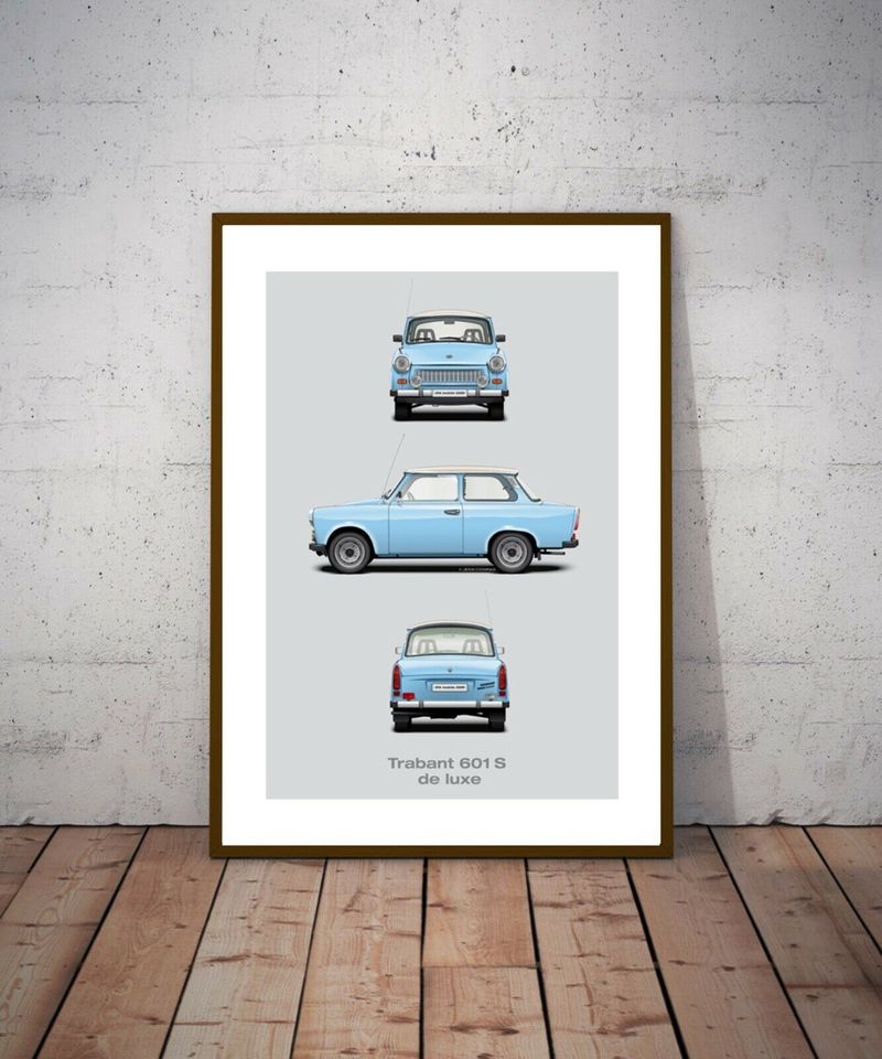 Poster Artwork Trabant 601 S de luxe 60x40 cm in Grüna (Sachsen)