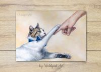 Postkarte Hände Kunst Katze Michelangelo Kunstpostkarte Zeichnung Dresden - Gorbitz-Ost Vorschau