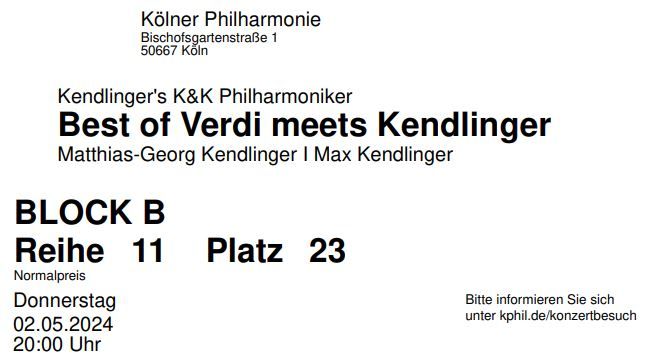 Best of Verdi - Kölner Philharmonie - Do., 02.05.24 in Köln