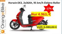 E-Roller Horwin EK3, 95km/h, 2x36Ah bis zu 150km - statt UVP 5.980.- € - Extended Range, Klasse A1 B196 „OrangeBikeConcept Karlsruhe Elektro Motorrad Roller Scooter“ 6293 Baden-Württemberg - Karlsruhe Vorschau